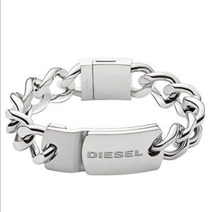 Diesel DX0967 MensLogo Plate Steel Chain Bracelet
